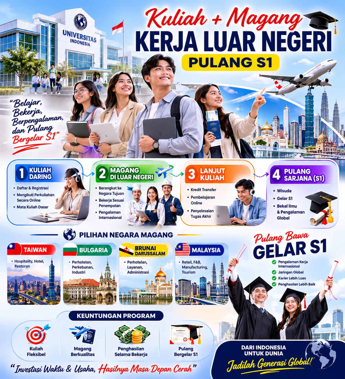 Skema Program S1 Daring + Magang Internasional